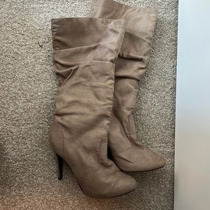 Faux suede boots